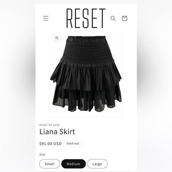 Reset by Jane Black Liana Tiered Ruffle Skirt Medium Sold Out Online! - Picture 7 of 10